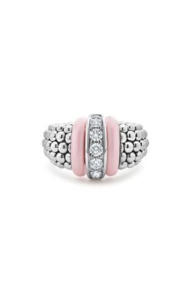 LAGOS LAGOS Pink Caviar Ceramic Diamond Ring (Nordstrom Exclusive) 
