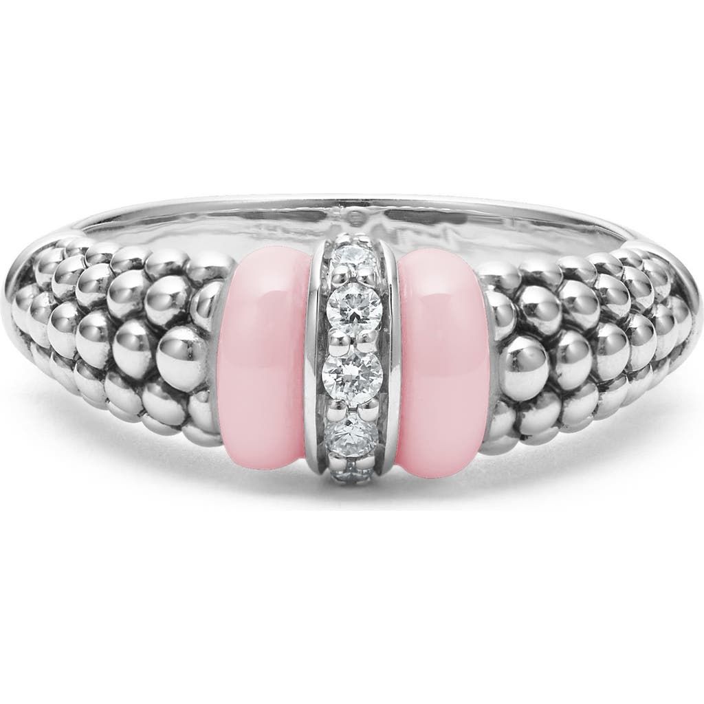LAGOS LAGOS Pink Caviar Diamond Ceramic Ring (Nordstrom Exclusive) 