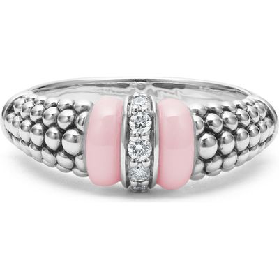 LAGOS LAGOS Pink Caviar Diamond Ceramic Ring (Nordstrom Exclusive) 