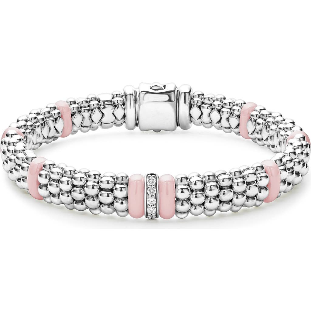 LAGOS LAGOS Pink Caviar Diamond Ceramic Station Bracelet (Nordstrom Exclusive) 