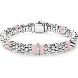 LAGOS LAGOS Pink Caviar Diamond Ceramic Station Bracelet (Nordstrom Exclusive) 
