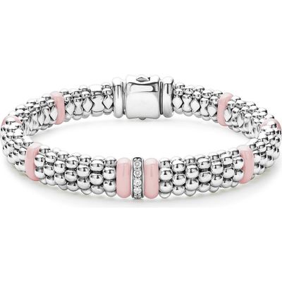 LAGOS LAGOS Pink Caviar Diamond Ceramic Station Bracelet (Nordstrom Exclusive) 