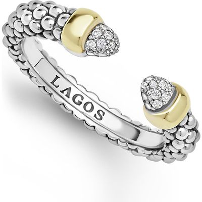 LAGOS LAGOS Signature Caviar 14k Gold & Diamond Ring