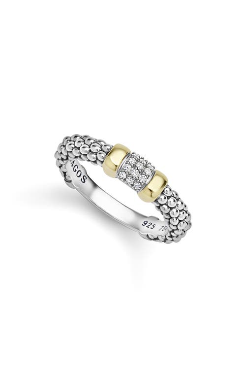 LAGOS LAGOS Signature Caviar 14k Gold Diamond Band Ring