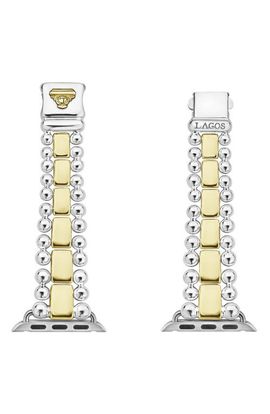 LAGOS Lagos Smart Caviar Sterling Silver & 18K Gold Band for Apple Watch®