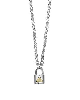 Lagos Lagos Sterling Silver & 18K Yellow Gold Beloved Lock Pendant Necklace, 18