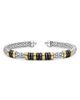 Lagos Lagos Sterling Silver & 18K Yellow Gold Black Caviar Cuff Bracelet - 1