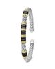 Lagos Lagos Sterling Silver & 18K Yellow Gold Black Caviar Cuff Bracelet - 2