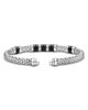 Lagos Lagos Sterling Silver & 18K Yellow Gold Black Caviar Cuff Bracelet - 3
