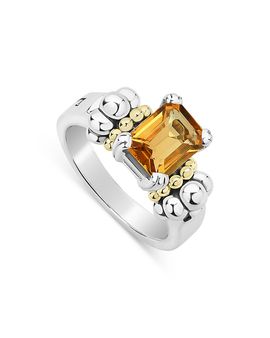 Lagos Lagos Sterling Silver & 18K Yellow Gold Glacier Citrine Ring
