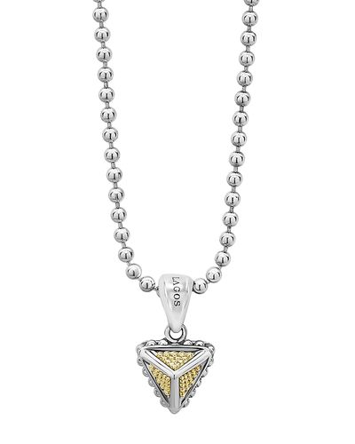 Lagos Lagos Sterling Silver & 18K Yellow Gold Ksl Pyramic Pendant Necklace, 18