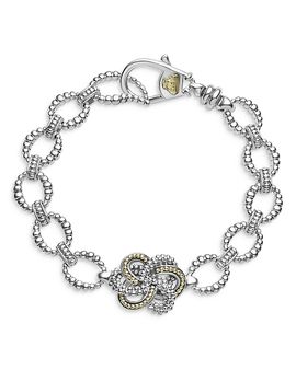 Lagos Lagos Sterling Silver & 18K Yellow Gold Love Knot Station Bracelet, 8