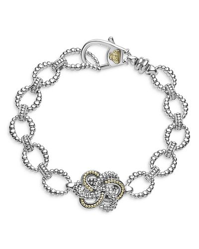 Lagos Lagos Sterling Silver & 18K Yellow Gold Love Knot Station Bracelet, 8