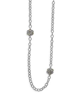 Lagos Lagos Sterling Silver & 18K Yellow Gold Love Knot Station Necklace, 32