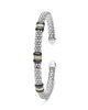 Lagos Lagos Sterling Silver & 18K Yellow Gold White Caviar Cuff Bracelet - 2