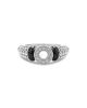 Lagos Lagos Sterling Silver Black Caviar Ceramic & Diamond Circle Bead Ring - 1
