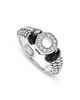 Lagos Lagos Sterling Silver Black Caviar Ceramic & Diamond Circle Bead Ring - 3