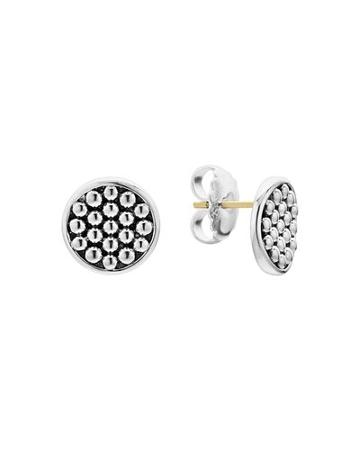 Lagos Lagos Sterling Silver Bold Caviar Button Stud Earrings