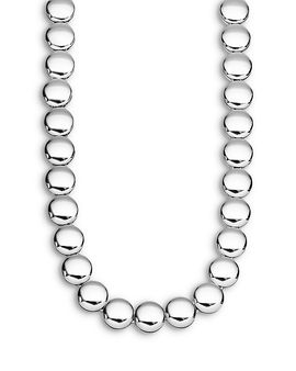 Lagos Lagos Sterling Silver Caviar Bubbly Disc Collar Necklace, 16
