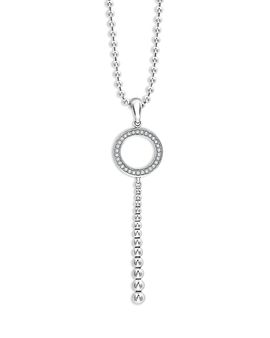 Lagos Lagos Sterling Silver Caviar Spark Diamond Circle Graduated Bead Pendant Necklace, 34