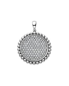 Lagos Lagos Sterling Silver Caviar Spark Diamond Pendant