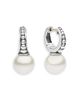 Lagos Lagos Sterling Silver Cultured Freshwater Pearl Luna Pearl Drop Huggie Hoop Earrings - 1