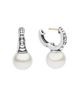 Lagos Lagos Sterling Silver Cultured Freshwater Pearl Luna Pearl Drop Huggie Hoop Earrings - 3