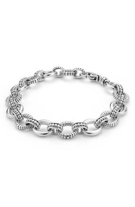 LAGOS LAGOS Sterling Silver Fluted Oval Link Bracelet 