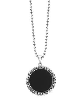 Lagos Lagos Sterling Silver Maya Black Onyx Circle Pendant Necklace, 34