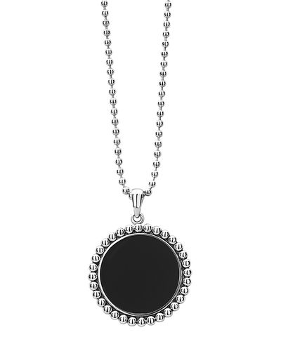Lagos Lagos Sterling Silver Maya Black Onyx Circle Pendant Necklace, 34
