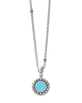 Lagos Lagos Sterling Silver Maya Blue Ceramic Pendant Necklace, 18