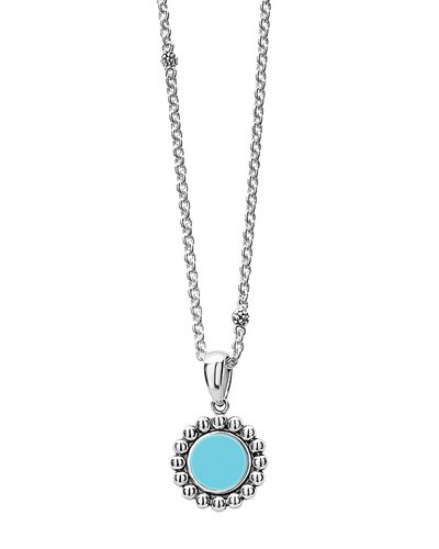 Lagos Lagos Sterling Silver Maya Blue Ceramic Pendant Necklace, 18