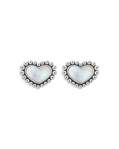 Lagos Lagos Sterling Silver Maya Mother of Pearl Inlay Stud Earrings