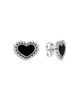 Lagos Lagos Sterling Silver Maya Onyx Heart Stud Earrings - 2