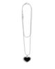 Lagos Lagos Sterling Silver Maya Onyx Inlay Heart Pendant Necklace, 34 - 3