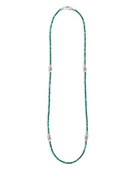 Lagos Lagos Sterling Silver Signature Caviar Malachite Station Necklace, 18