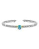 Lagos Lagos Sterling Silver Signature Caviar Topaz Mini Versa Cuff Bangle Bracelet - 1