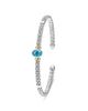 Lagos Lagos Sterling Silver Signature Caviar Topaz Mini Versa Cuff Bangle Bracelet - 2