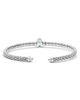 Lagos Lagos Sterling Silver Signature Caviar Topaz Mini Versa Cuff Bangle Bracelet - 3