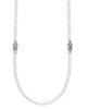 Lagos Lagos Sterling Silver Signature Caviar White Agate Station Necklace, 34 - 2