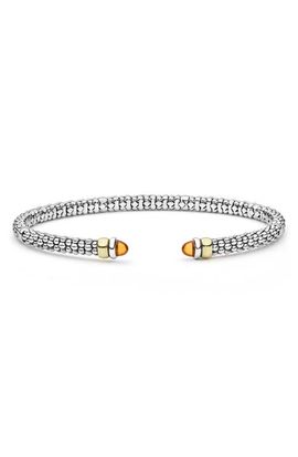 LAGOS LAGOS Two-Tone Citrine Mini Versa Signature Caviar Torque Bracelet 