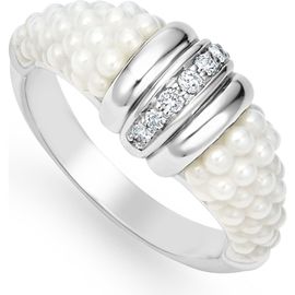 LAGOS LAGOS White Caviar Diamond Stacking Ring