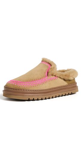 Laidback London Laidback London Jun 4.2 Slippers Saffron Suede Neon Pink