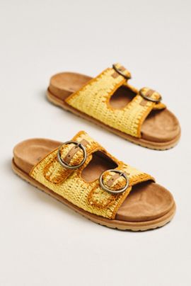 Laidback London Woven Buckle Slide Sandals