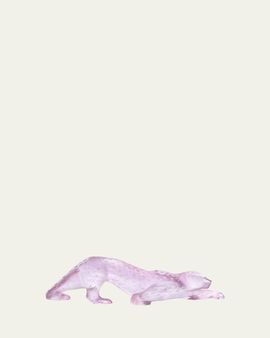 Lalique Zeila Pink Luster Panther Figure