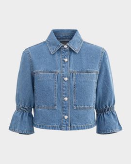 LaMarque Carolina Ruffle-Sleeve Denim Jacket