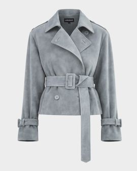 LaMarque Dhana Suede Cropped Trench Coat
