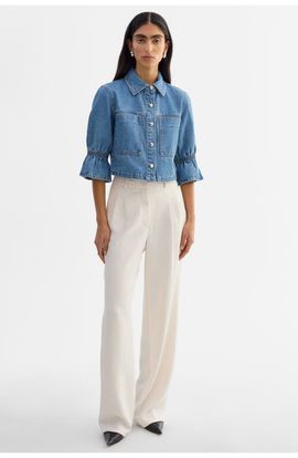 LAMARQUE LAMARQUE Carolina D | Denim Ruffle Sleeve Jacket