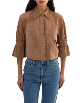 Lamarque Lamarque Carolina Suede Ruffle Jacket