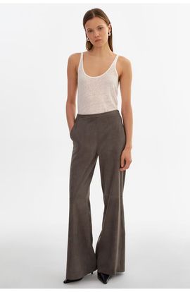 LAMARQUE LAMARQUE Elise | Suede Wide Leg Pants
